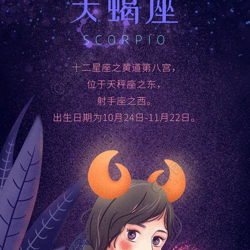 12星座天蝎座梦幻女孩原创插画手机用图