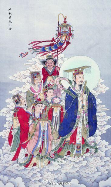 中天紫微北极太皇大帝紫微大帝在中国民间信仰中占有重要地位,属于