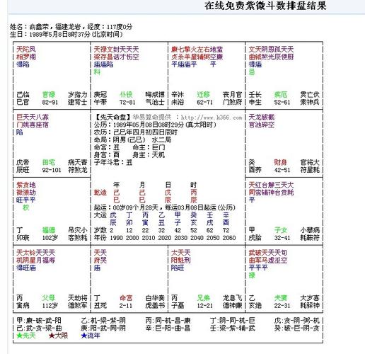 大师指点流年紫微斗数命盘