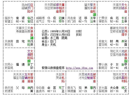 紫薇命盘怎么看