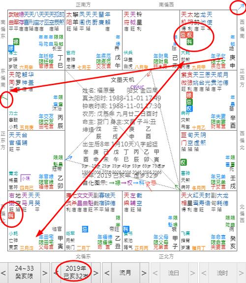 日本福原爱紫微斗数八字盘