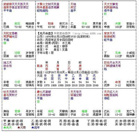 谁帮忙分析下这个紫薇盘