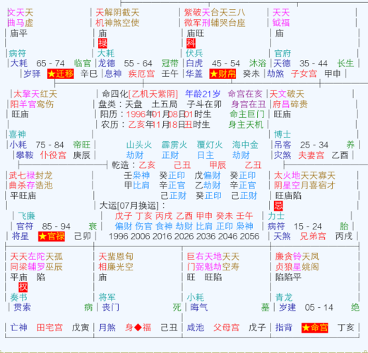 求紫薇星盘详解