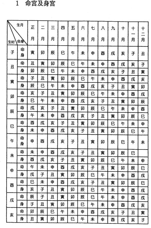 (三)安星简表 上 安星法 紫微斗数