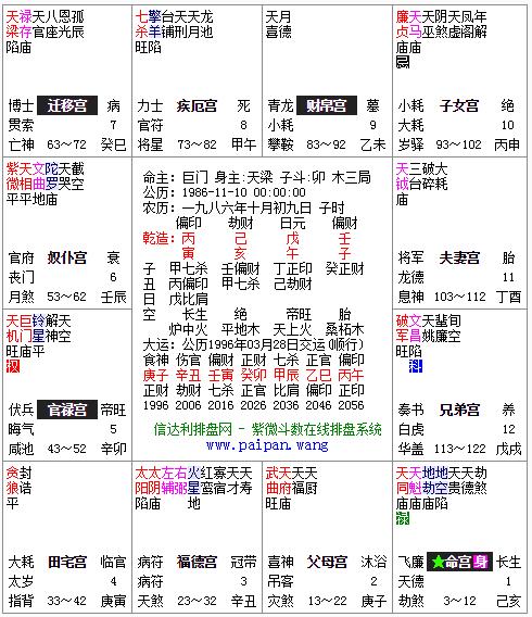 紫微斗数命盘分析在线,紫微命盘,香港紫微命盘免费排盘