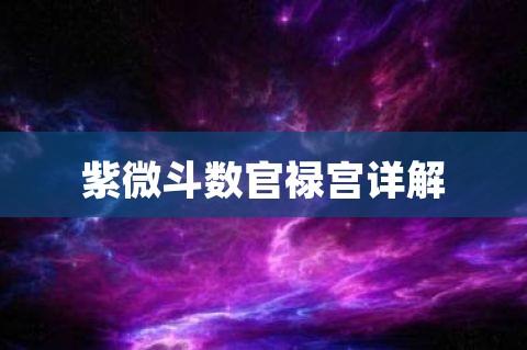 紫微斗数官禄宫详解