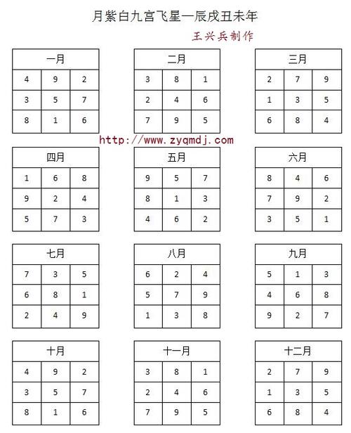 月紫白九宫飞星排盘图